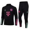 FC Bayern München Quarter Zip Sweatshirts Anzüge Suit 2023-24 Schwarze Für Herren